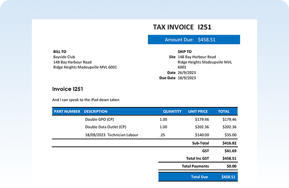 Image of a nice generated invoice